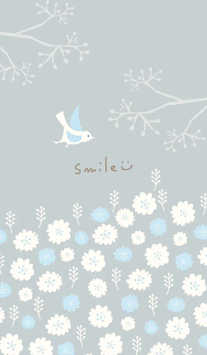 [LINE着せ替え] 北欧風 鳥と花15の画像1