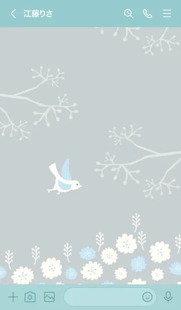 [LINE着せ替え] 北欧風 鳥と花15の画像3