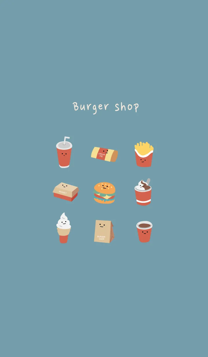 [LINE着せ替え] simple Burger shop_02の画像1