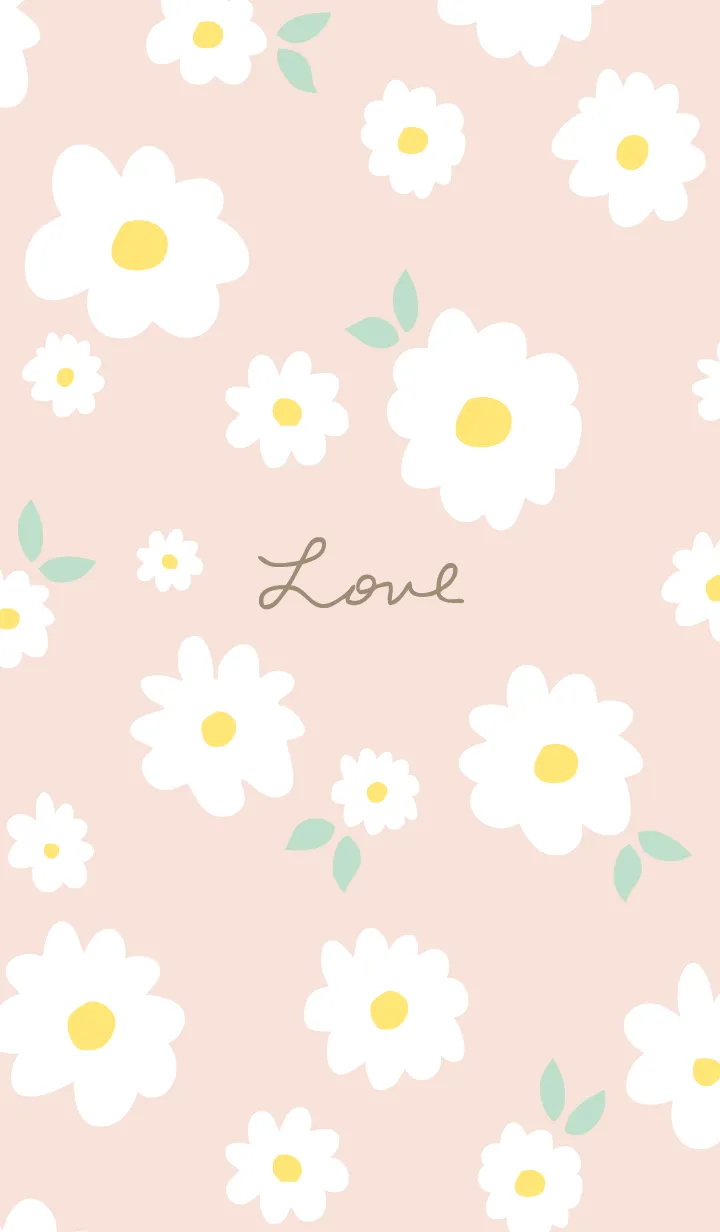 [LINE着せ替え] 白い花と葉っぱ2の画像1