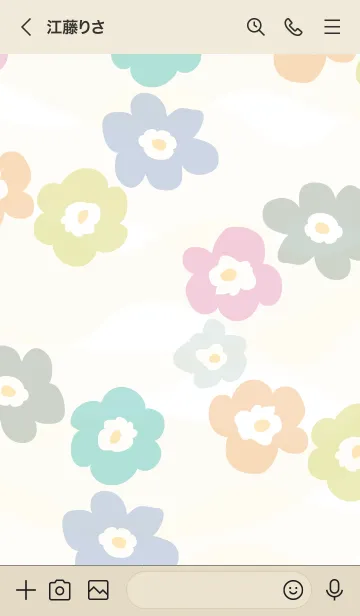 [LINE着せ替え] 北欧風 お花リース23の画像3