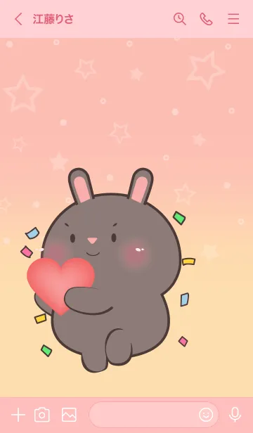 [LINE着せ替え] Little Black Rabbit  In Pastel Theme(JP)の画像3