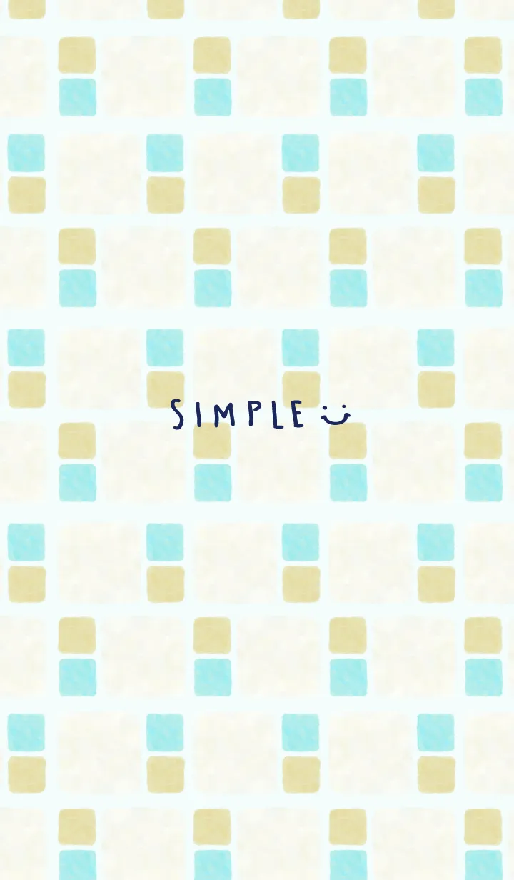 [LINE着せ替え] 水彩四角ブルー2の画像1