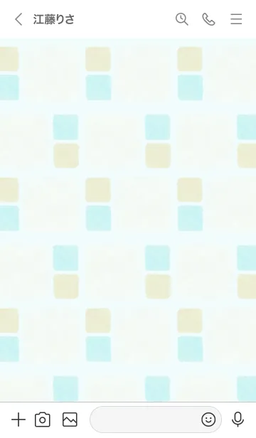 [LINE着せ替え] 水彩四角ブルー2の画像3