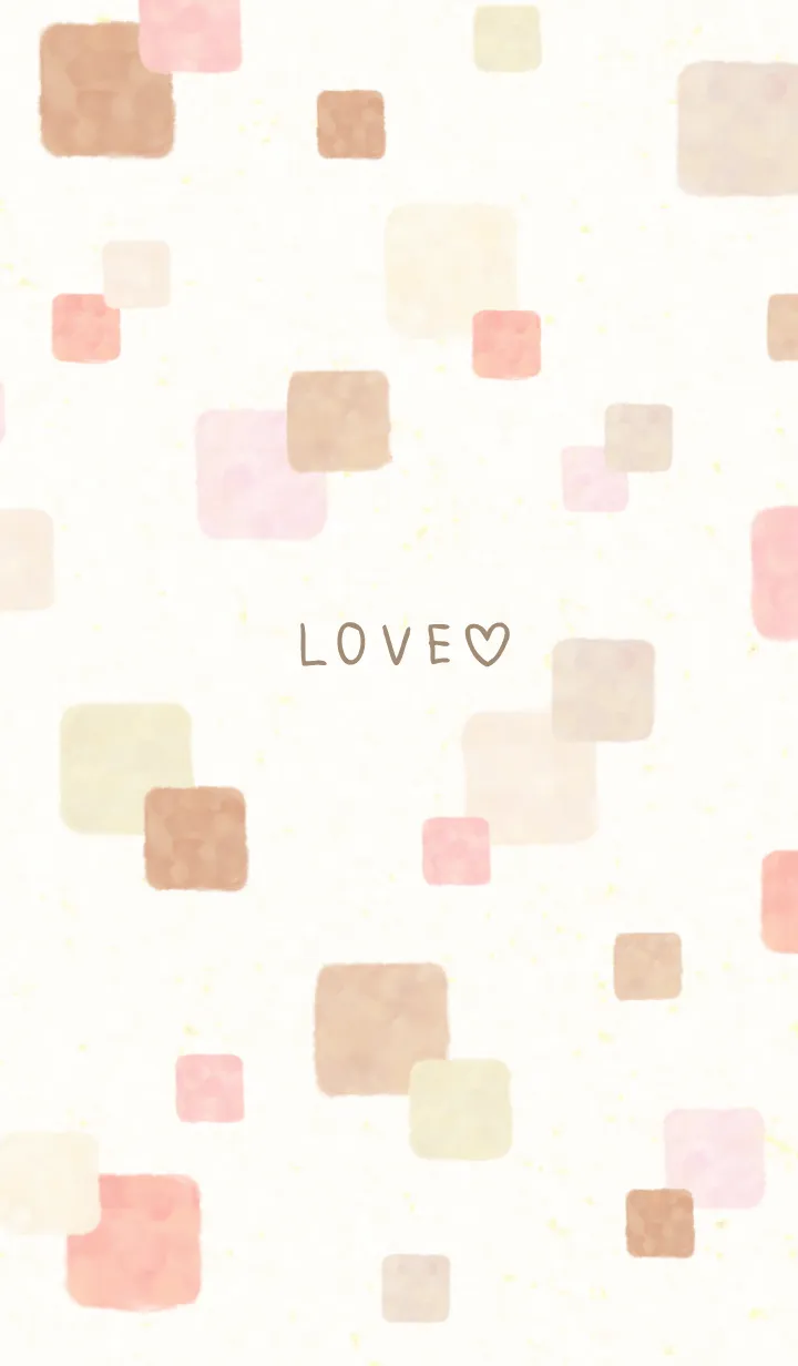 [LINE着せ替え] 水彩 四角 ピンクベージュ20の画像1