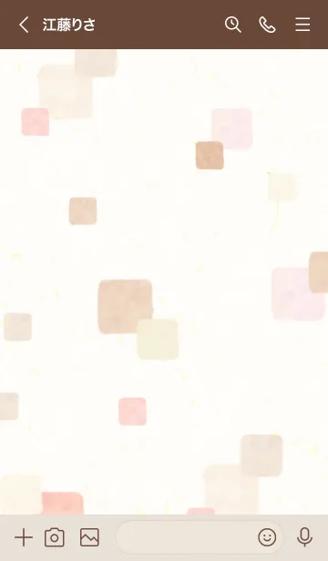[LINE着せ替え] 水彩 四角 ピンクベージュ20の画像3