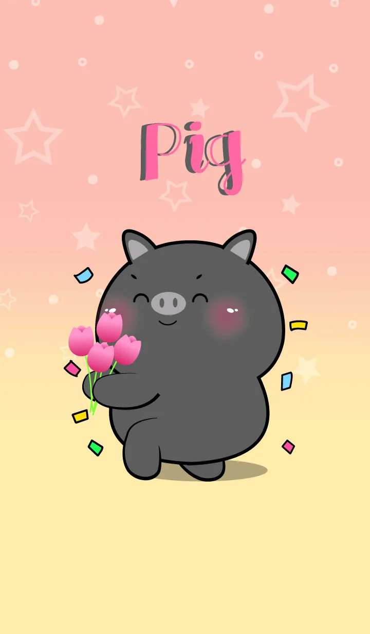[LINE着せ替え] Little Black Pig  In Pastel Theme (JP)の画像1