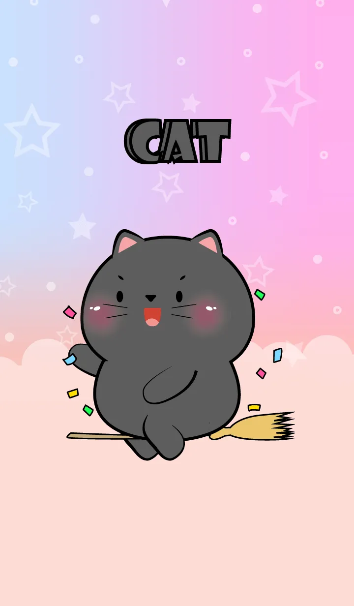 [LINE着せ替え] Cute Naughty Black  Cat Theme (JP)の画像1