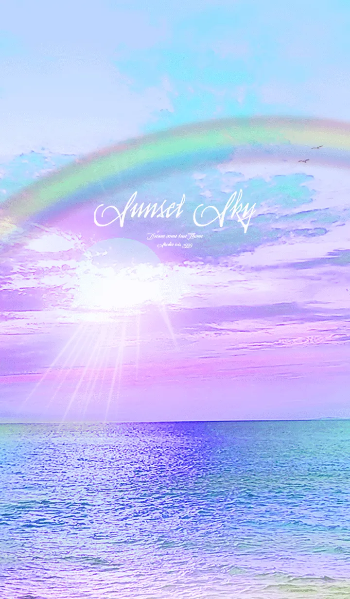 [LINE着せ替え] 運気上昇 Sunset sky 癒しのビーチ Blueの画像1