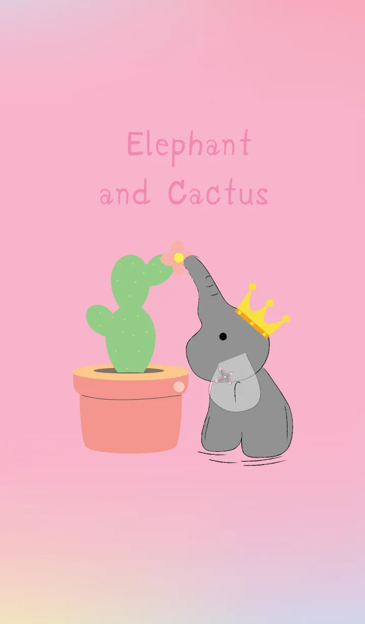 [LINE着せ替え] Elephant and cactus theme JPの画像1