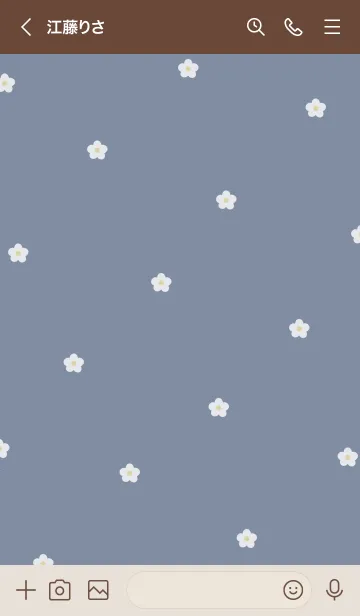 [LINE着せ替え] プチフラワー /淡いネイビーの画像3