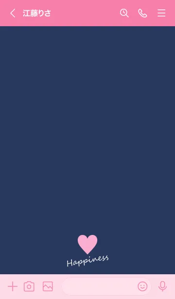 [LINE着せ替え] Small Heart *Navy+Pink 21*の画像3