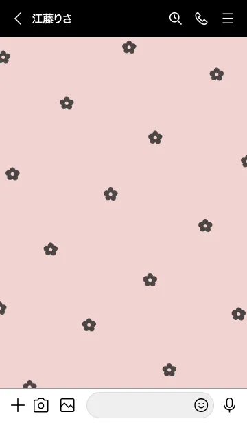 [LINE着せ替え] プチフラワー /ピンクブラックの画像3
