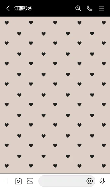 [LINE着せ替え] 黒ハートくすみベージュ5の画像3