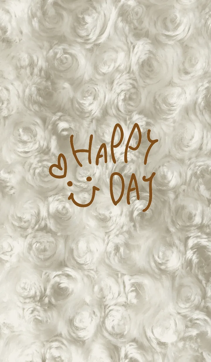 [LINE着せ替え] もふもふお花柄-スマイル19-の画像1