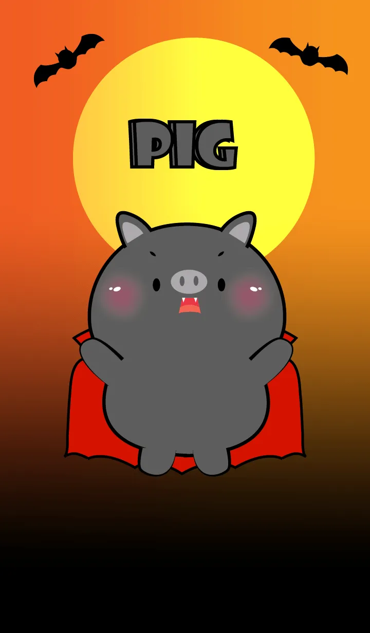 [LINE着せ替え] Black Pig  In Halloween Theme (JP)の画像1