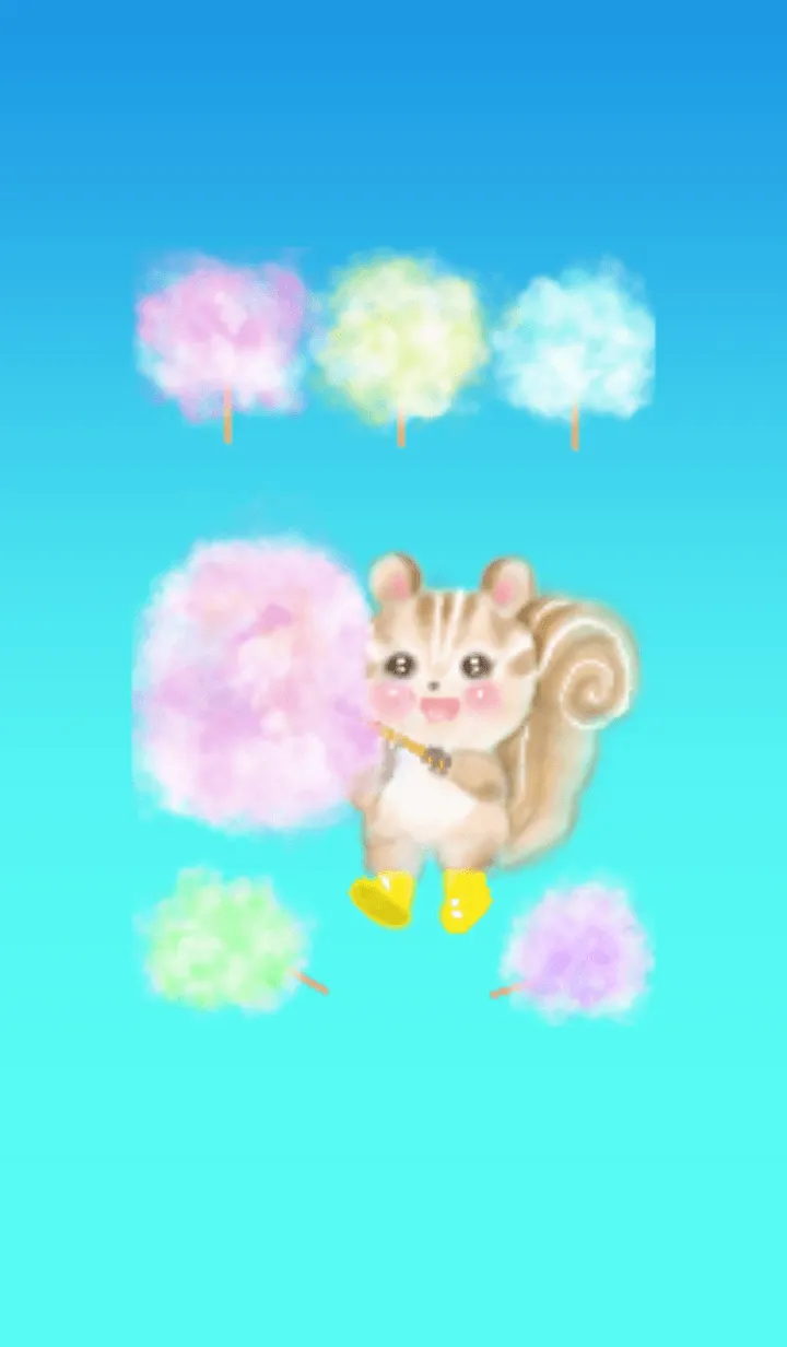 [LINE着せ替え] 綿あめ、リス、幻のツチノコ、そしてUFO ？の画像1