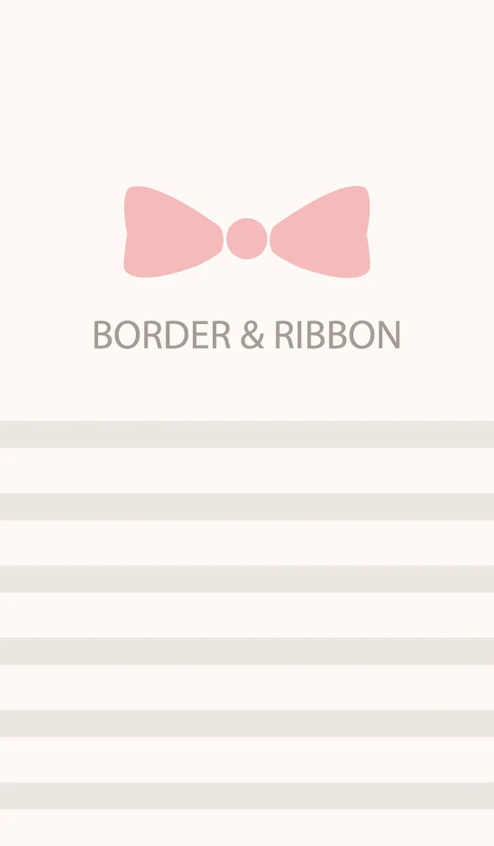 [LINE着せ替え] Beige Border & Pink Ribbon -3-の画像1