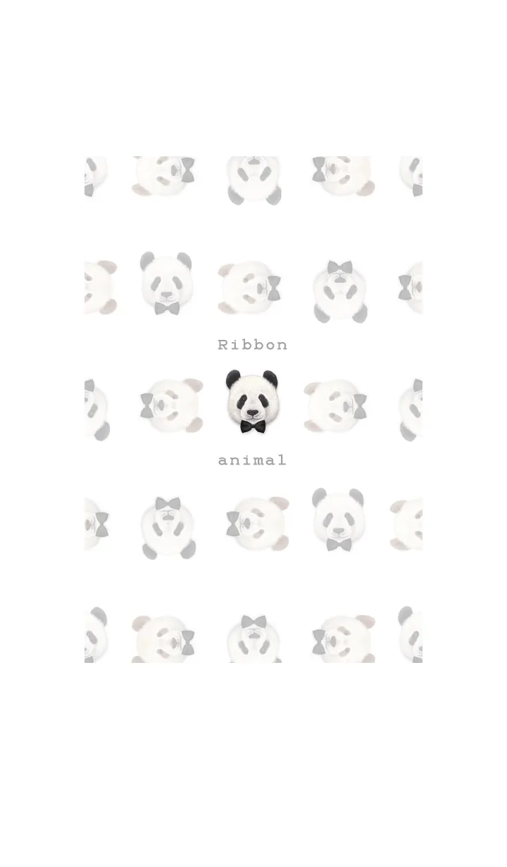 [LINE着せ替え] リボン アニマル - パンダ - 00 - 黒の画像1