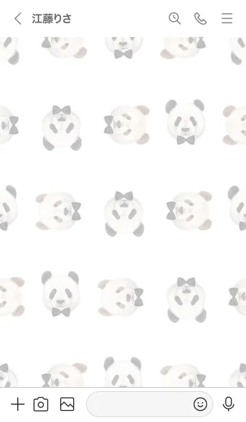 [LINE着せ替え] リボン アニマル - パンダ - 00 - 黒の画像3