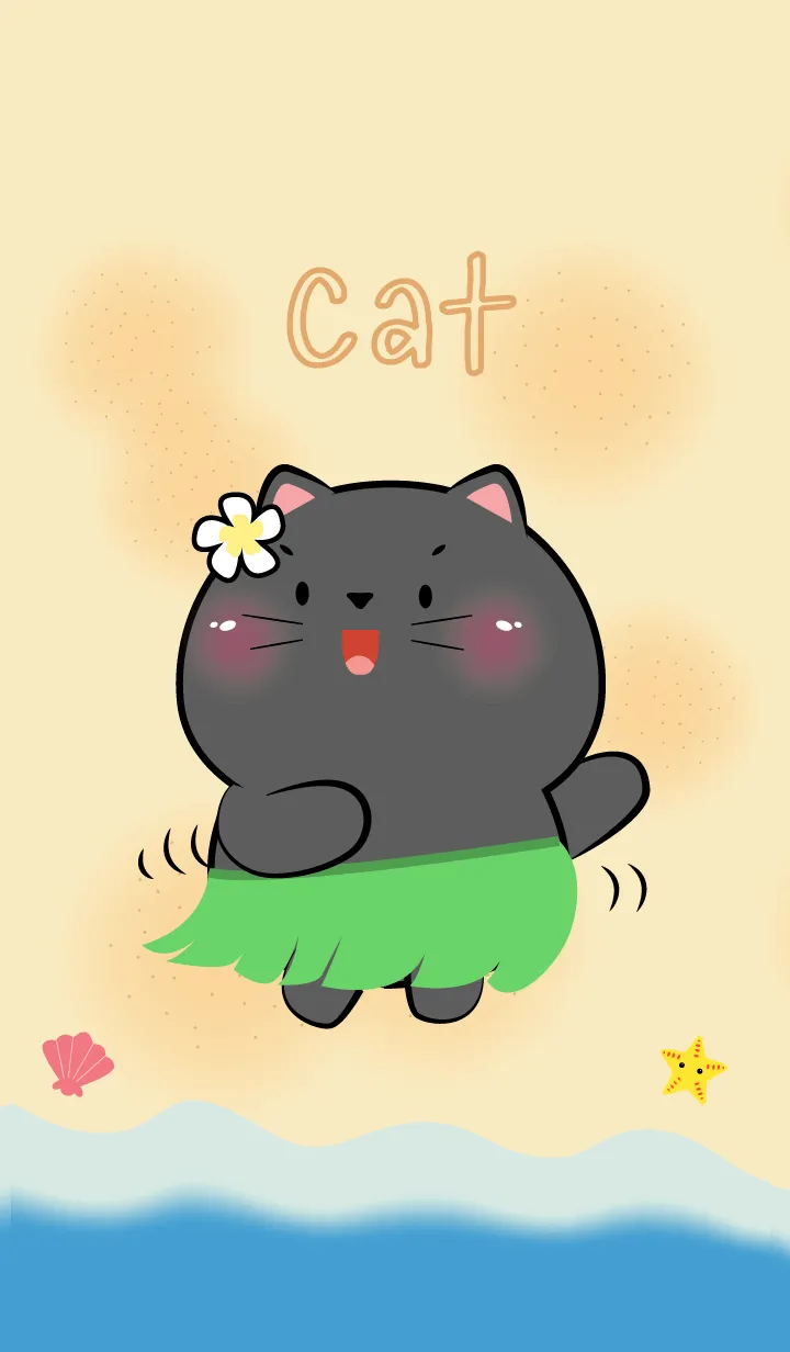 [LINE着せ替え] Black Cat Let Go to the Beach (JP)の画像1