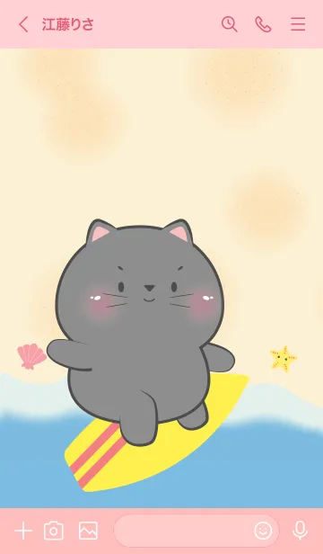 [LINE着せ替え] Black Cat Let Go to the Beach (JP)の画像3