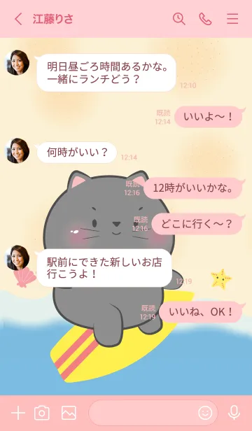 [LINE着せ替え] Black Cat Let Go to the Beach (JP)の画像4