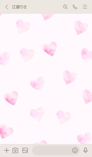 [LINE着せ替え] Watercolor-Heart PINK 10の画像3