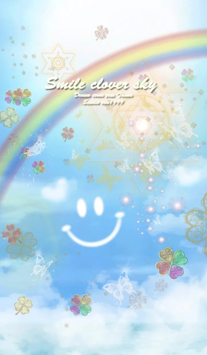 [LINE着せ替え] 幸運を引き寄せる着替え Smile clover Sky2の画像1