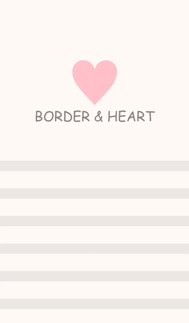 [LINE着せ替え] Beige Border & Pink Heart -2-の画像1