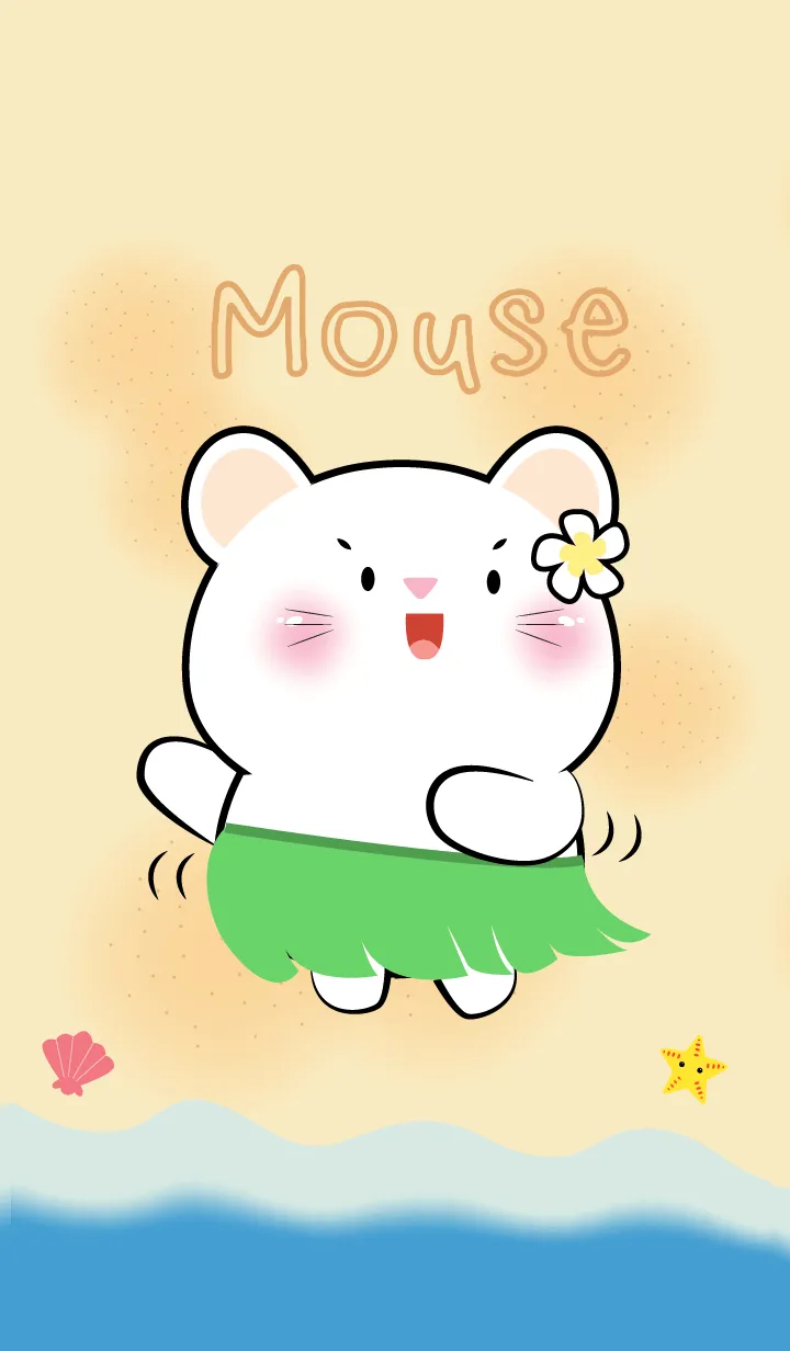 [LINE着せ替え] White Mouse Let Go to the Beach(JP)の画像1