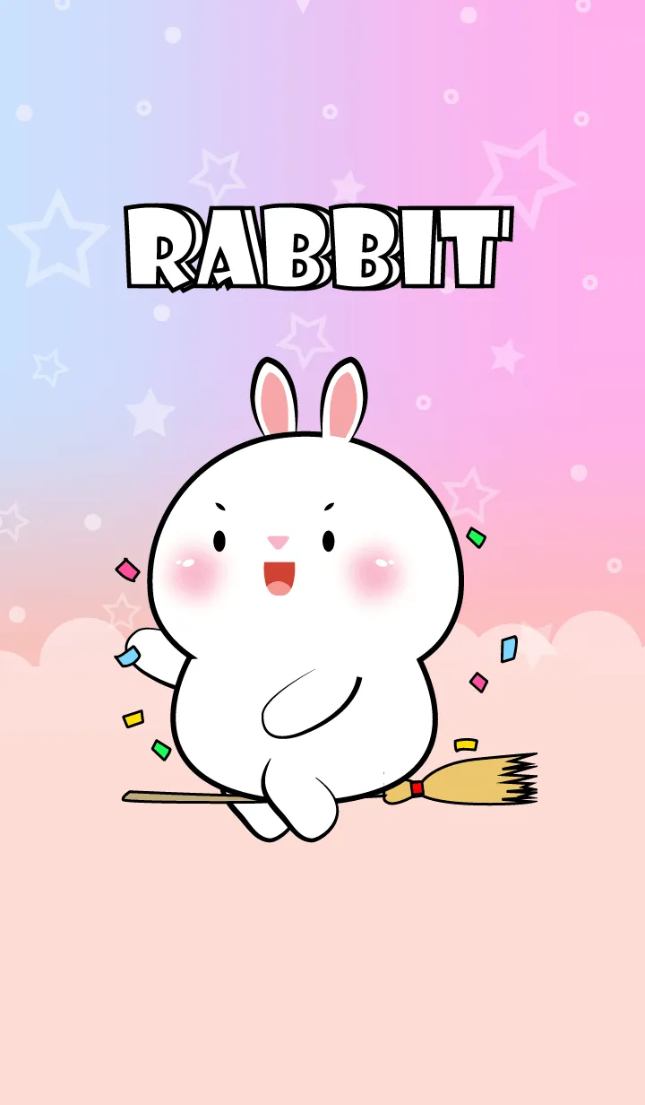 [LINE着せ替え] Cute Naughty White Rabbit Theme (JP)の画像1