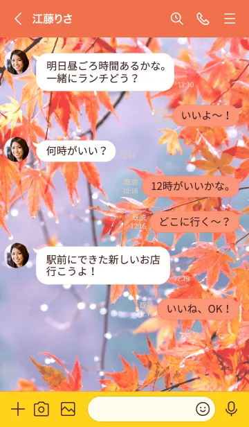[LINE着せ替え] 雨滴と紅葉の画像4