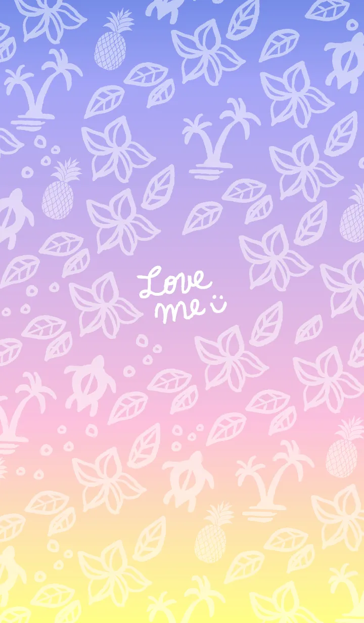 [LINE着せ替え] アロハ！黄色とピンクと紫4の画像1