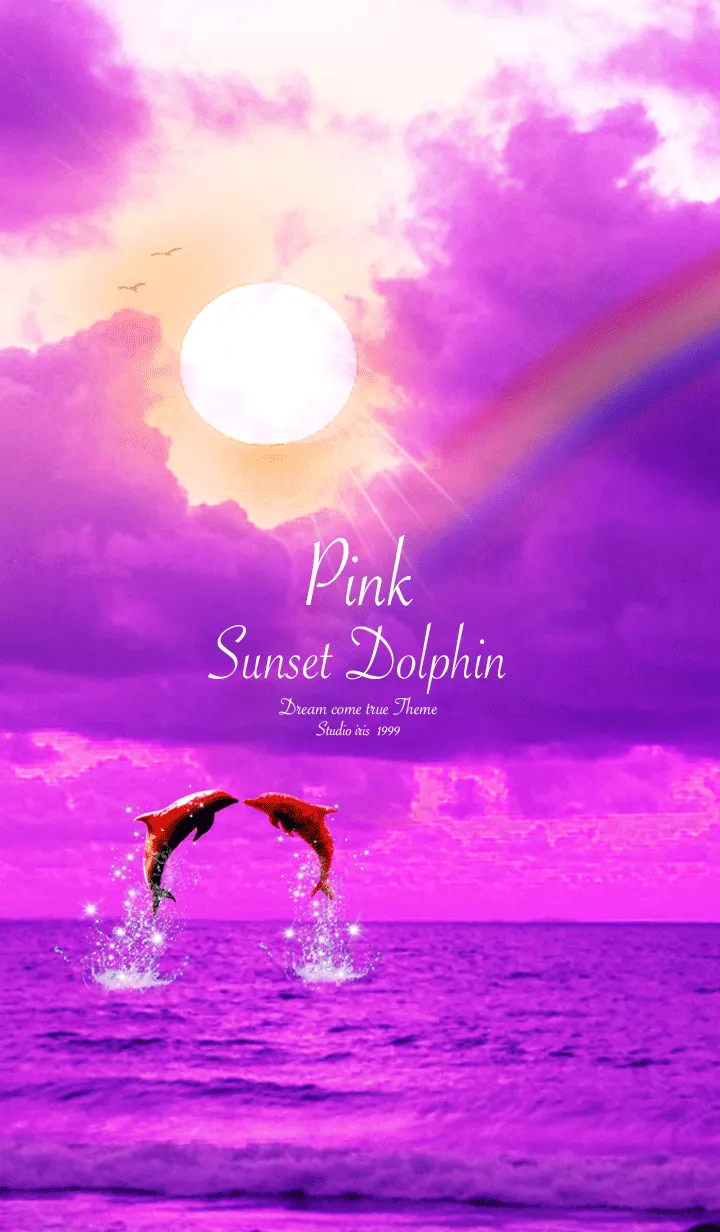 [LINE着せ替え] 運気上昇 Pink Sunset dolphinの画像1