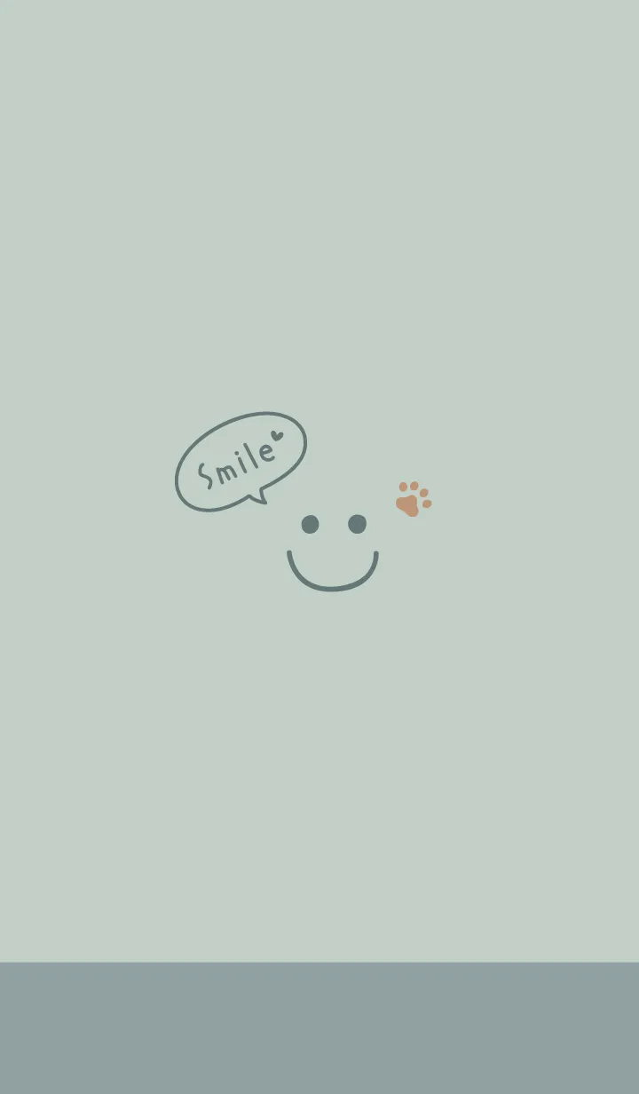 [LINE着せ替え] スマイル肉球<くすみグリーン>の画像1