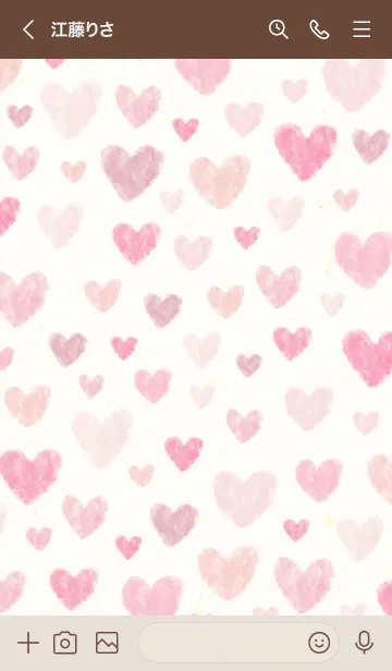 [LINE着せ替え] 水彩 ピンクハート8の画像3