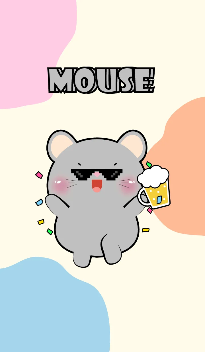 [LINE着せ替え] Grey Mouse Love Party Theme (JP)の画像1