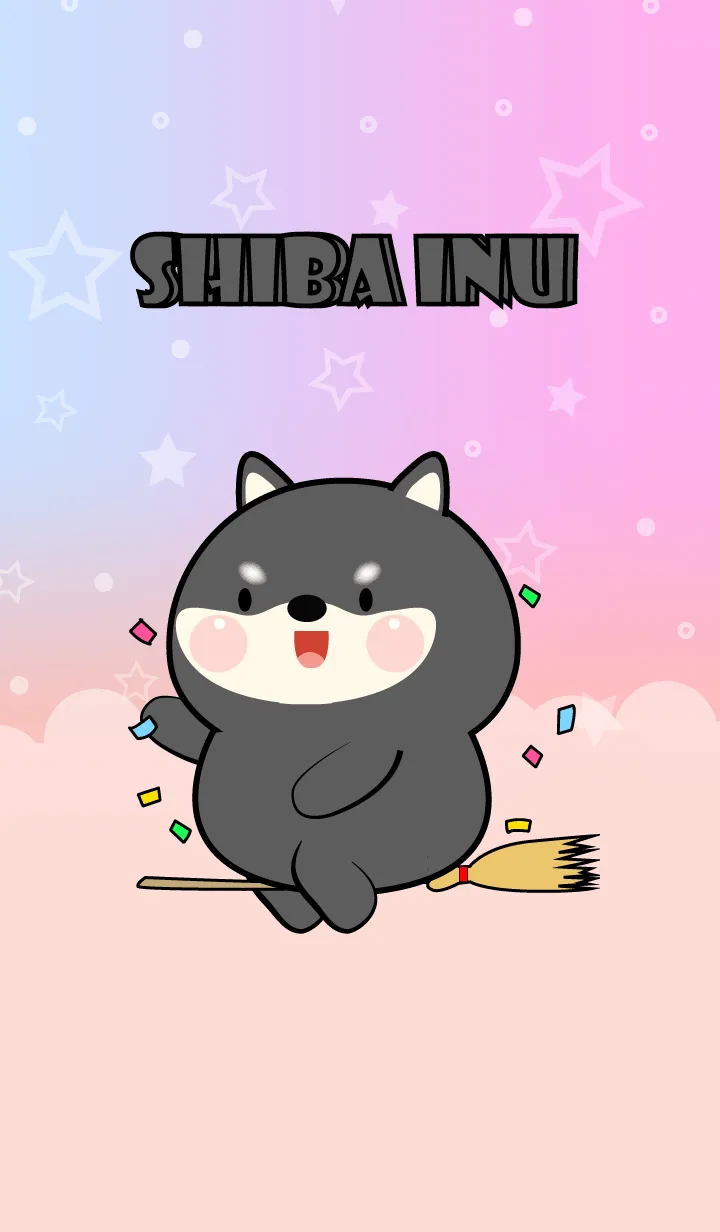Cute Naughty Black Shiba Inu Theme (JP)の着せ替えメイン画像