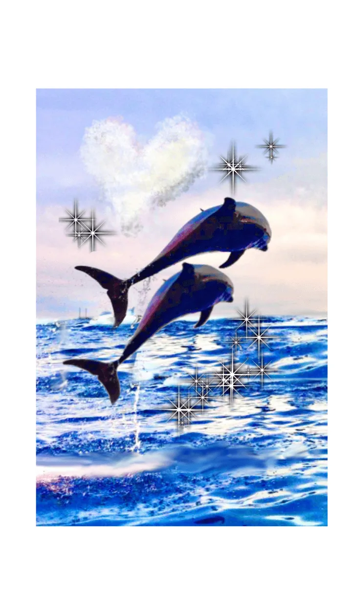 [LINE着せ替え] 輝く幸運の海 全体運上昇 イルカの画像1