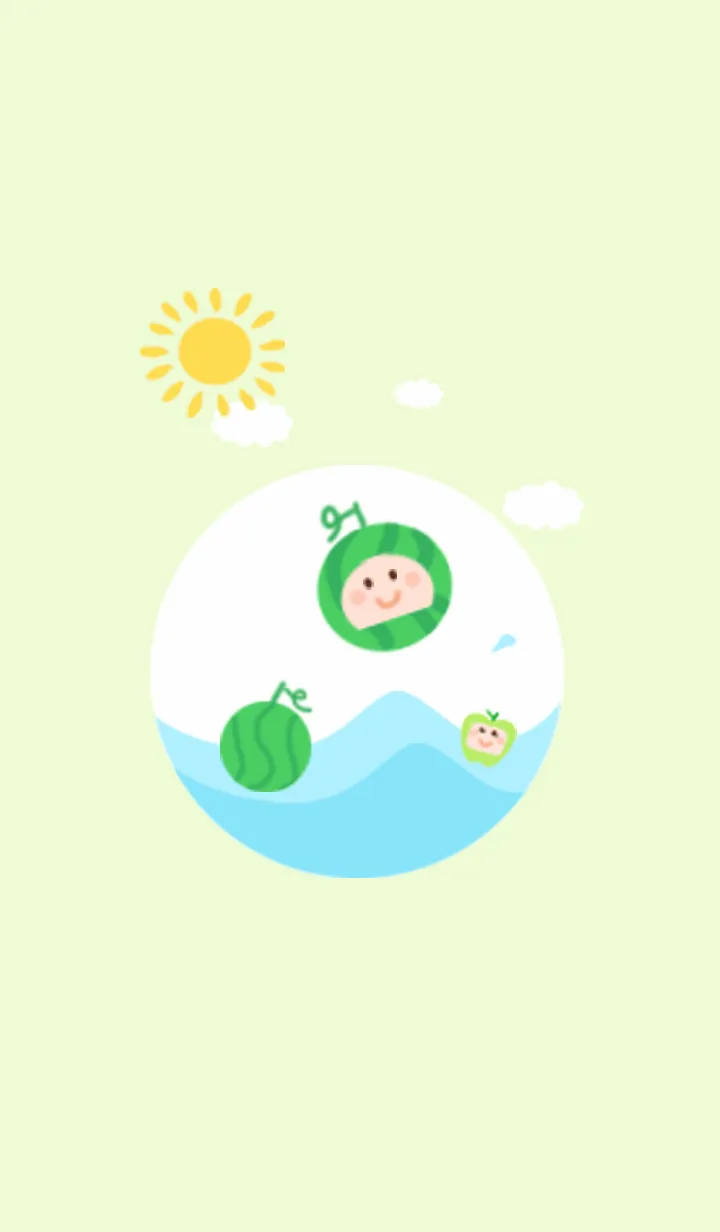 [LINE着せ替え] フルーツの夏-シンプルの画像1