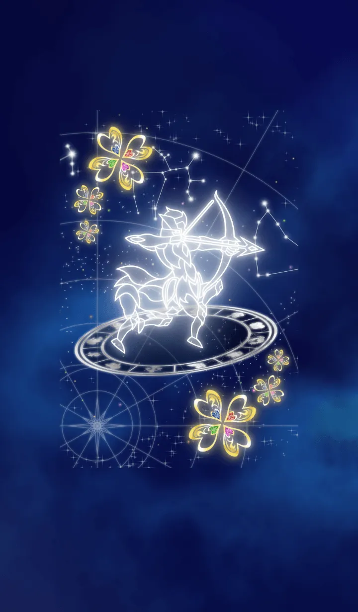 [LINE着せ替え] 12星座 射手座 星図Ver.四つ葉のクローバーの画像1
