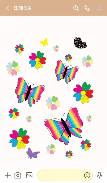 [LINE着せ替え] butterflies and flowers jpの画像3