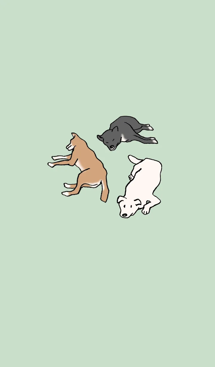 [LINE着せ替え] Dogs わんこらせ 02_Greenの画像1