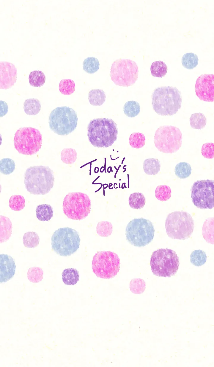 [LINE着せ替え] 水彩水玉パープルピンク11の画像1