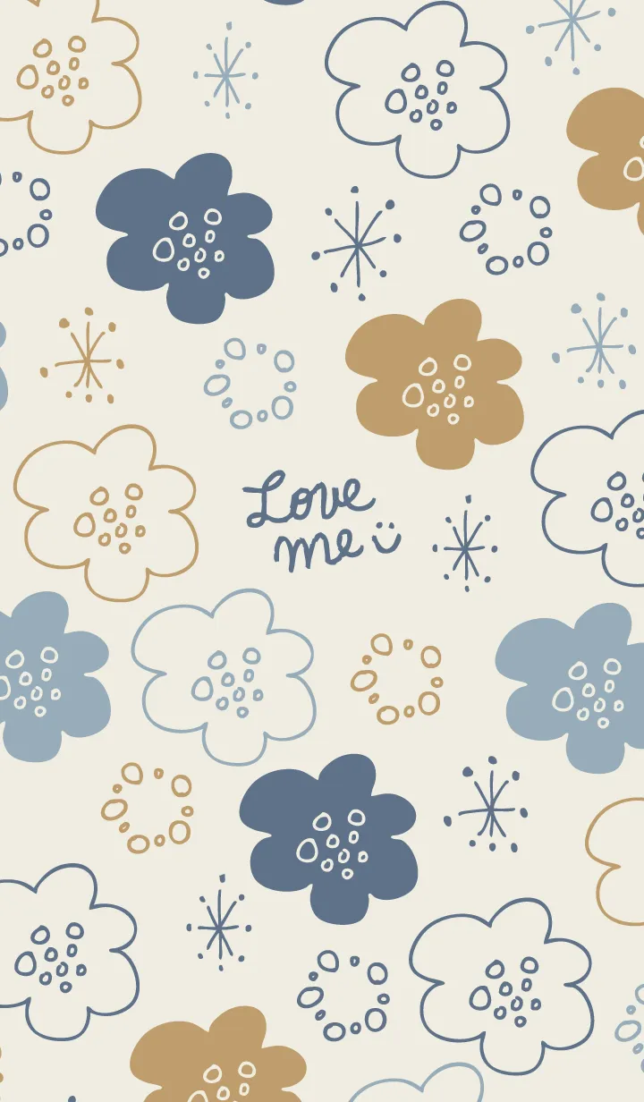 [LINE着せ替え] 手書きのお花くすみカラー14の画像1