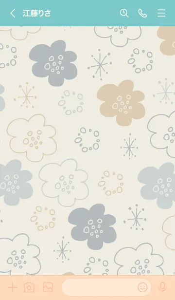 [LINE着せ替え] 手書きのお花くすみカラー14の画像3