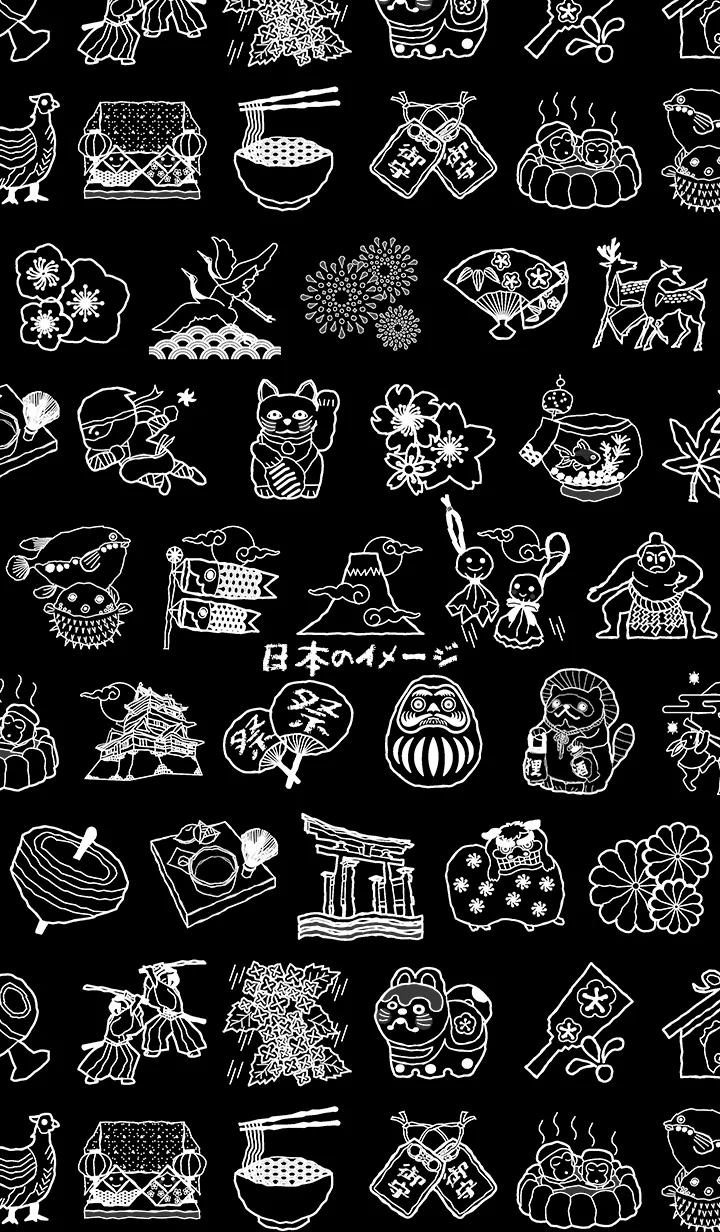 [LINE着せ替え] 日本のイメージ (黒) JPの画像1