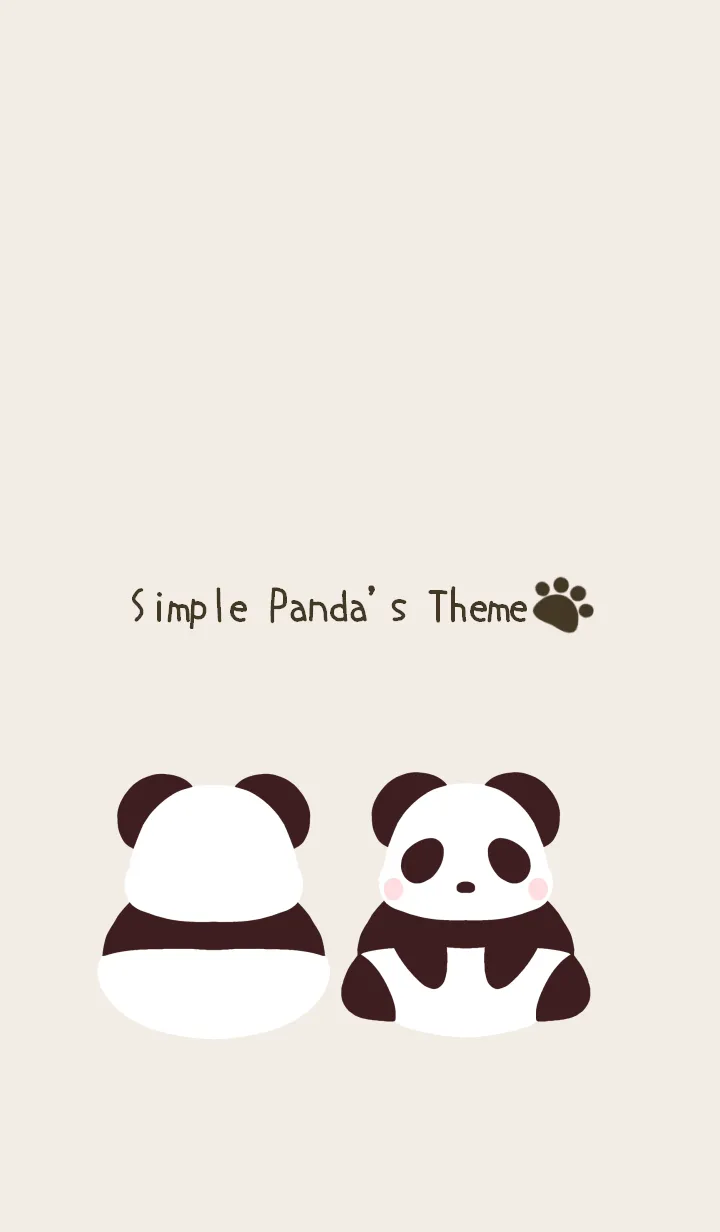 [LINE着せ替え] シンプルパンダの着せかえ 白/黒の画像1