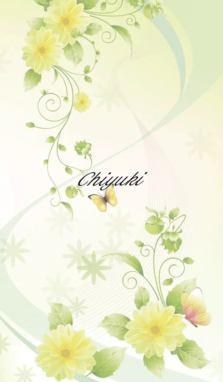 [LINE着せ替え] ちゆき用 Butterflies and flowersの画像1